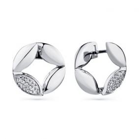 Серьги из белого золота Мастер Бриллиант 05M2-208504-00-00 с бриллиантом 05M2-208504-00-00 фото