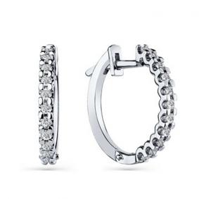 Серьги из белого золота Мастер Бриллиант 05M2-208518-00-00 с бриллиантом 05M2-208518-00-00 фото