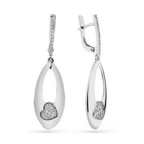 Серьги из белого золота Мастер Бриллиант 05M2-208519-00-00 с бриллиантом 05M2-208519-00-00 фото