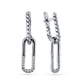 Серьги из белого золота Мастер Бриллиант 05M2-208534-00-00 с бриллиантом 05M2-208534-00-00 фото