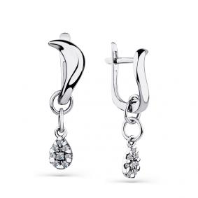 Серьги из белого золота Мастер Бриллиант 05M2-208581-00-00 с бриллиантом 05M2-208581-00-00 фото