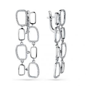 Серьги из белого золота Мастер Бриллиант 05M2-208621-00-00 с бриллиантом 05M2-208621-00-00 фото