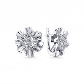 Серьги из белого золота Мастер Бриллиант 05M2-208663-00-00 с бриллиантом 05M2-208663-00-00 фото