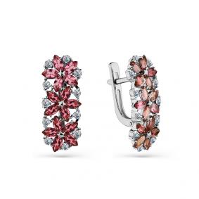 Серьги из белого золота Мастер Бриллиант 05M2-208719-00-60 с бриллиантом и турмалином 05M2-208719-00-60 фото