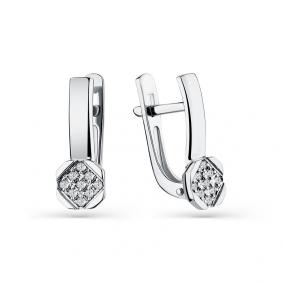 Серьги из белого золота Мастер Бриллиант 05M2-208733-00-00 с бриллиантом 05M2-208733-00-00 фото