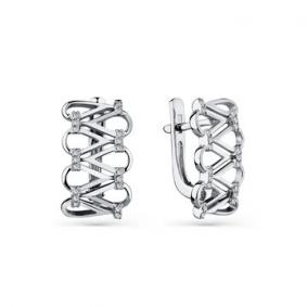 Серьги из белого золота Мастер Бриллиант 05M2-208755-00-00 с бриллиантом 05M2-208755-00-00 фото