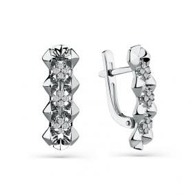 Серьги из белого золота Мастер Бриллиант 05M2-208766-00-00 с бриллиантом 05M2-208766-00-00 фото