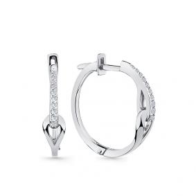 Серьги из белого золота Мастер Бриллиант 05M2-208790-00-00 с бриллиантом 05M2-208790-00-00 фото