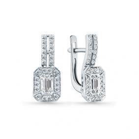 Серьги из белого золота Мастер Бриллиант 05M2-208793-01-00 с бриллиантом 05M2-208793-01-00 фото