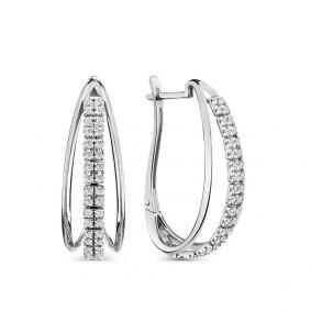 Серьги из белого золота Мастер Бриллиант 05M2-208796-00-00 с бриллиантом 05M2-208796-00-00 фото