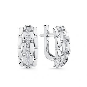 Серьги из белого золота Мастер Бриллиант 05M2-208820-00-00 с бриллиантом 05M2-208820-00-00 фото