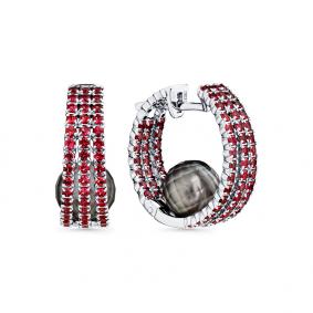 Серьги из белого золота Мастер Бриллиант 05M2-208870-00-55 с жемчугом и шпинелью 05M2-208870-00-55 фото