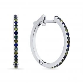 Серьги из белого золота Мастер Бриллиант 05M2-209025-00-55 с бриллиантом и сапфиром 05M2-209025-00-55 фото