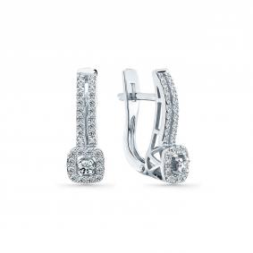 Серьги из белого золота Мастер Бриллиант 05M2-209138-00-00 с бриллиантом 05M2-209138-00-00 фото