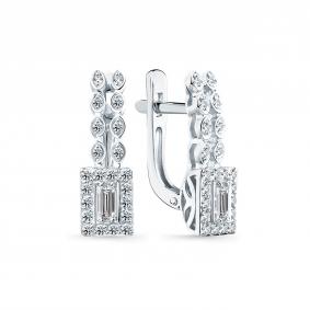 Серьги из белого золота Мастер Бриллиант 05M2-209146-00-00 с бриллиантом 05M2-209146-00-00 фото