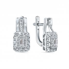 Серьги из белого золота Мастер Бриллиант 05M2-209147-00-00 с бриллиантом 05M2-209147-00-00 фото