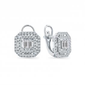 Серьги из белого золота Мастер Бриллиант 05M2-209178-00-00 с бриллиантом 05M2-209178-00-00 фото