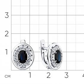 Серьги из белого золота Мастер Бриллиант 05M2-209191-00-02 с бриллиантом и сапфиром 05M2-209191-00-02 фото
