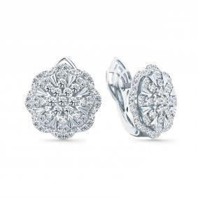 Серьги из белого золота Мастер Бриллиант 05M2-209217-00-00 с бриллиантом 05M2-209217-00-00 фото