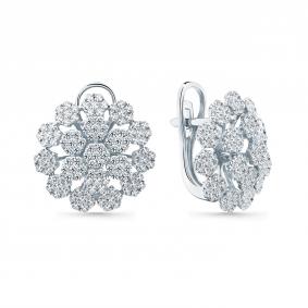 Серьги из белого золота Мастер Бриллиант 05M2-209225-00-70 с бриллиантом 05M2-209225-00-70 фото