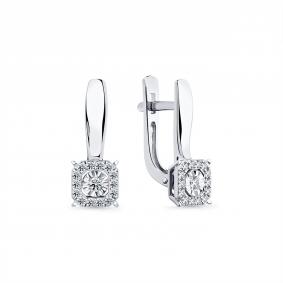 Серьги из белого золота Мастер Бриллиант 05M2-209230-70-00 с бриллиантом 05M2-209230-70-00 фото