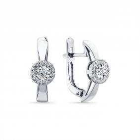 Серьги из белого золота Мастер Бриллиант 05M2-209235-70-00 с бриллиантом 05M2-209235-70-00 фото