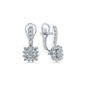 Серьги из белого золота Мастер Бриллиант 05M2-209320-00-00 с бриллиантом 05M2-209320-00-00 фото