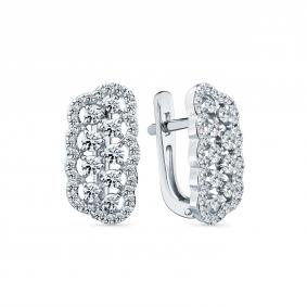 Серьги из белого золота Мастер Бриллиант 05M2-209331-00-00 с бриллиантом 05M2-209331-00-00 фото