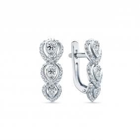 Серьги из белого золота Мастер Бриллиант 05M2-209343-00-00 с бриллиантом 05M2-209343-00-00 фото