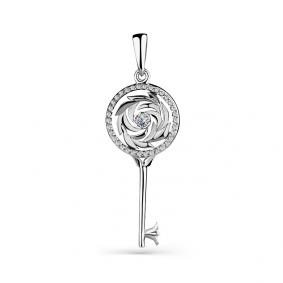 Подвеска из белого золота Мастер Бриллиант 05M3-230065-00-00 с бриллиантом 05M3-230065-00-00 фото