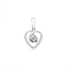 Подвеска из белого золота Мастер Бриллиант 05M3-230829-00-00 с бриллиантом 05M3-230829-00-00 фото