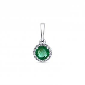 Подвеска из белого золота Мастер Бриллиант 05M3-230894-00-01 с бриллиантом и изумрудом 05M3-230894-00-01 фото