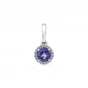Подвеска из белого золота Мастер Бриллиант 05M3-230894-00-31 с бриллиантом и танзанитом 05M3-230894-00-31 фото