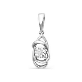 Подвеска из белого золота Мастер Бриллиант 05M3-463 с бриллиантом 05M3-463 фото