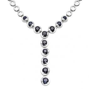Колье из белого золота Мастер Бриллиант 05M6-231-02 с сапфиром 05M6-231-02 фото