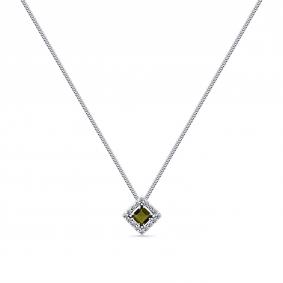 Колье из белого золота Мастер Бриллиант 05M6-260346-00-60 с бриллиантом и турмалином 05M6-260346-00-60 фото
