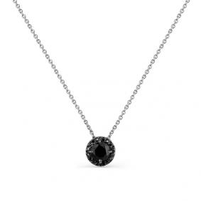 Колье из белого золота Мастер Бриллиант 05M6-260358-00-48 с чёрным бриллиантом 05M6-260358-00-48 фото