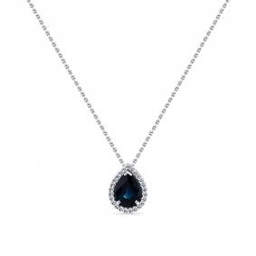 Колье из белого золота Мастер Бриллиант 05M6-260392-00-02 с бриллиантом и сапфиром 05M6-260392-00-02 фото