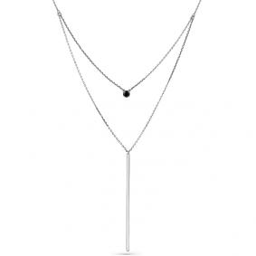 Колье из белого золота Мастер Бриллиант 05M6-260406-00-48 с чёрным бриллиантом 05M6-260406-00-48 фото