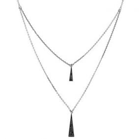 Колье из белого золота Мастер Бриллиант 05M6-260476-00-48 с чёрным бриллиантом 05M6-260476-00-48 фото