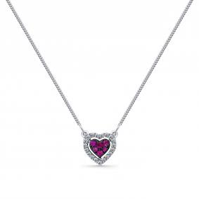 Колье из белого золота Мастер Бриллиант 05M6-260488-00-03 с бриллиантом и рубином 05M6-260488-00-03 фото