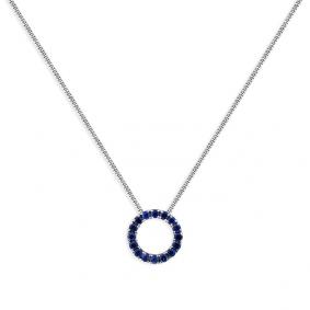 Колье из белого золота Мастер Бриллиант 05M6-260490-00-02 с сапфиром 05M6-260490-00-02 фото