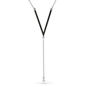 Колье из белого золота Мастер Бриллиант 05M6-260561-00-48 с чёрным бриллиантом 05M6-260561-00-48 фото