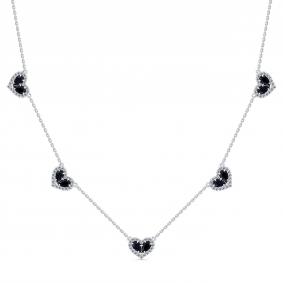 Колье из белого золота Мастер Бриллиант 05M6-260707-00-02 с бриллиантом и сапфиром 05M6-260707-00-02 фото