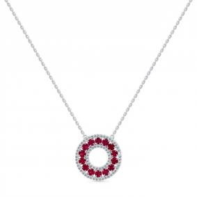 Колье из белого золота Мастер Бриллиант 05M6-260715-00-03 с бриллиантом и рубином 05M6-260715-00-03 фото