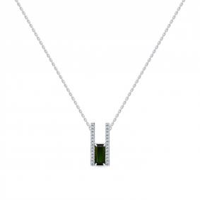 Колье из белого золота Мастер Бриллиант 05M6-260735-00-18 с бриллиантом и турмалином 05M6-260735-00-18 фото