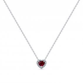 Колье из белого золота Мастер Бриллиант 05M6-260777-00-03 с бриллиантом и рубином 05M6-260777-00-03 фото