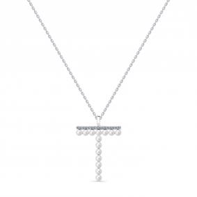 Колье из белого золота Мастер Бриллиант 05M6-260780-00-28 с бриллиантом и жемчугом 05M6-260780-00-28 фото