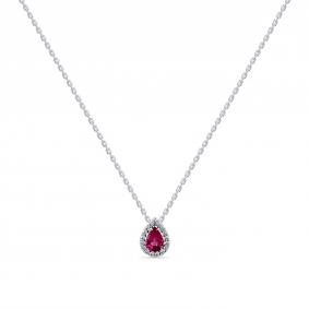 Колье из белого золота Мастер Бриллиант 05M6-260787-02-60 с бриллиантом и турмалином 05M6-260787-02-60 фото