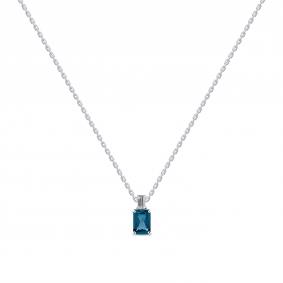 Колье из белого золота Мастер Бриллиант 05M6-260789-00-10 с бриллиантом и Лондон топазом 05M6-260789-00-10 фото